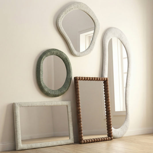 Orpheus 22"X28" Ribbed Forest Green Fiberglass Thick Wall Mirror