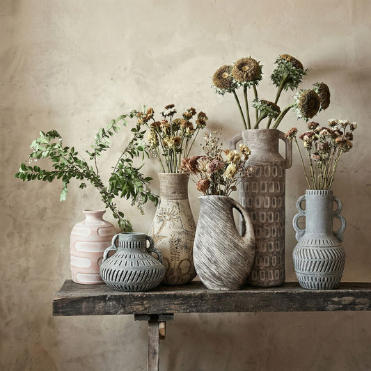 Earthenware Retro Vase in Terracotta