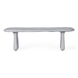 Athen 95" Grey Faux Stone Indoor/Outdoor Rectangular Dining Table