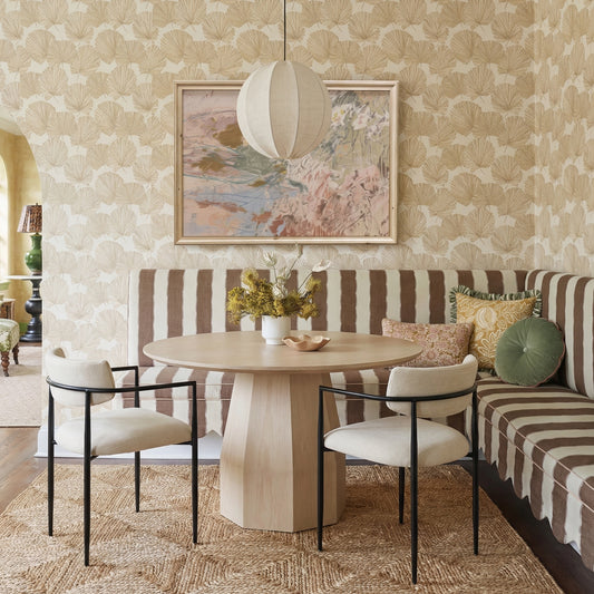 Forte Cream Linen Forged Iron Dining Chair