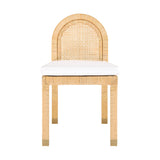 Amara Natural Rattan and Performance Fabric Arched Back Dining Chair