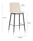 Evora Velvet Counter Stool - Set of 2