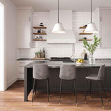 Evora Velvet Counter Stool - Set of 2