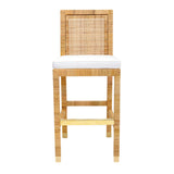 Amara Woven Rattan Performance Fabric Stool