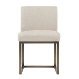 Haute Beige Linen Chair in Brass