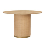 Akiba 47" Natural Ash & Rattan Round Dining Table