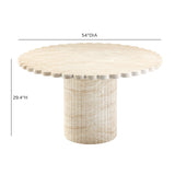 Blossom 54" Washed Faux Travertine Finish Indoor/Outdoor Round Dining Table