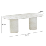 Brut 86" Concrete Patterned Indoor/Outdoor Oval Dining Table