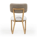 Bobbie Cream Performance Vegan Leather and Grey Vegan Shearling Dining Chair