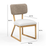 Bobbie Cream Performance Vegan Leather and Grey Vegan Shearling Dining Chair