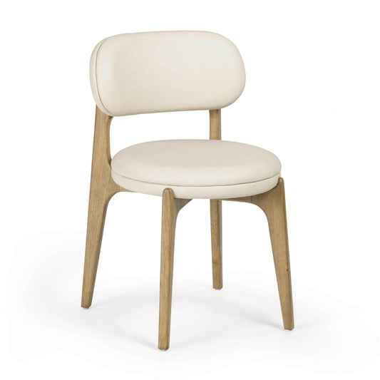 Carnation Cream Performance Vegan Leather Dining Chair