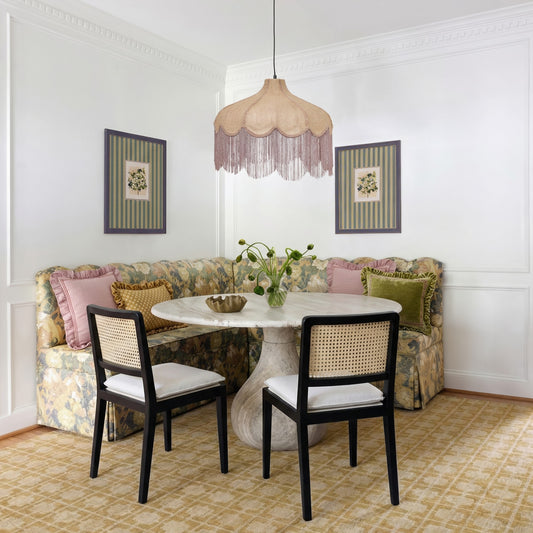 Tassina Cream Upcycled Performance Linen Dining Chair