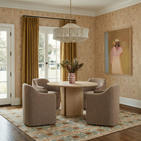 Helena Tall Textured Weave Performance Fabric Dining Chair