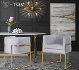 Giselle Performance Velvet Dining Chair with Gold Base by Inspire Me! Home Decor