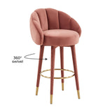 Myla Performance Velvet Swivel Stool
