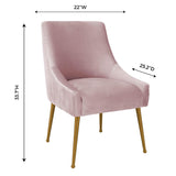 Beatrix Pleated Performance Velvet Dining Chair