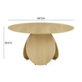 Emil Oak 58" Round Dining Table