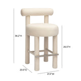 Carmel Cream Performance Velvet Counter Stool