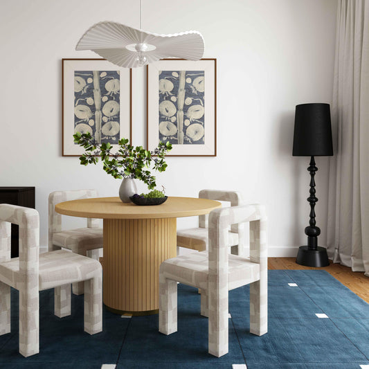 Hazel Cream Patterned Performance Jacquard Dining Chair