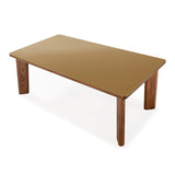 Oani  83" Walnut and Glass Rectangular Dining Table