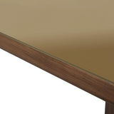 Oani  83" Walnut and Glass Rectangular Dining Table