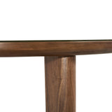 Oani 51" Walnut and Glass Round Dining Table