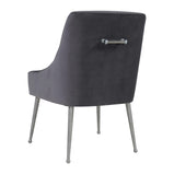 Beatrix Grey Performance Velvet Dining Chair - Silver Legs