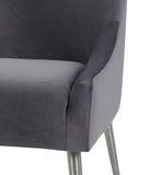 Beatrix Grey Performance Velvet Dining Chair - Silver Legs