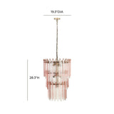 Hampshire Pink Acrylic 3-Tier Chandelier