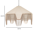 Buchanan Fabric Fringed Angled Pendant Light