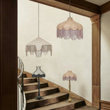 Buchanan Fabric Fringed Angled Pendant Light
