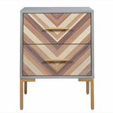 Quinn 19" Grey 2-Drawer Side Table