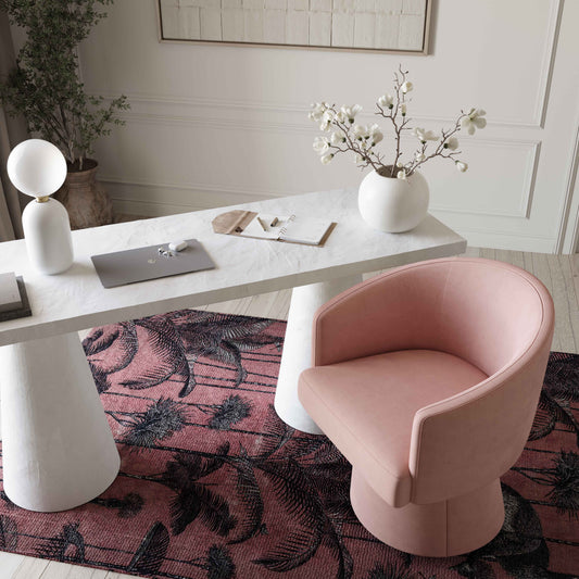 Kristen Upcycled Contract-Grade Chenille Rolling Desk Chair