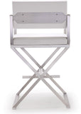 Director Performance Vegan Leather Stool with Silver Base