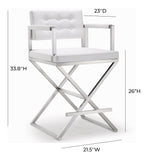 Director Performance Vegan Leather Stool with Silver Base