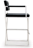 Director Performance Vegan Leather Stool with Silver Base