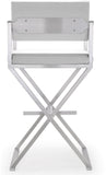 Director Performance Vegan Leather Stool with Silver Base