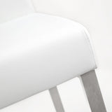 Denmark Performance Vegan Leather Stool with Silver Base - Set of 2