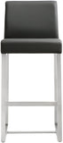Denmark Performance Vegan Leather Stool with Silver Base - Set of 2
