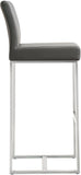 Denmark Performance Vegan Leather Stool with Silver Base - Set of 2