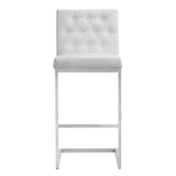 Helsinki White Performance Vegan Leather Stool - Set of 2