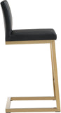 Parma Performance Vegan Leather and Gold Stainless Steel Counter Stool - Set of 2