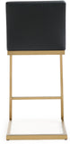 Parma Performance Vegan Leather and Gold Stainless Steel Counter Stool - Set of 2