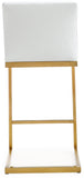 Parma Performance Vegan Leather and Gold Stainless Steel Counter Stool - Set of 2