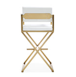 Director Performance Vegan Leather Stool with Gold Base