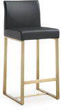 Denmark Performance Vegan Leather Stool with Gold Base - Set of 2