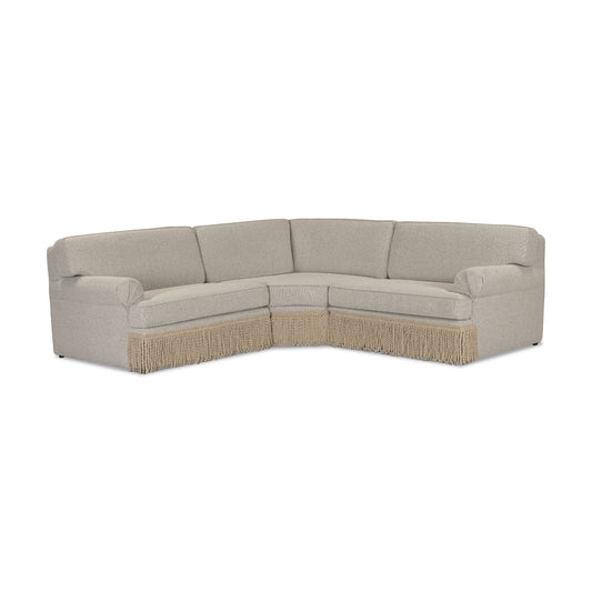 Yvette 3-Piece Warm Grey Performance Boucle L-Sectional