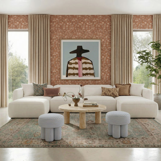 Tarra 4-Piece Cream Performance Chenille Modular U-Sectional