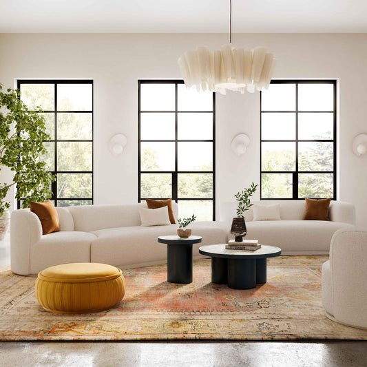 Fickle 4-Piece Cream Performance Boucle Modular Sectional