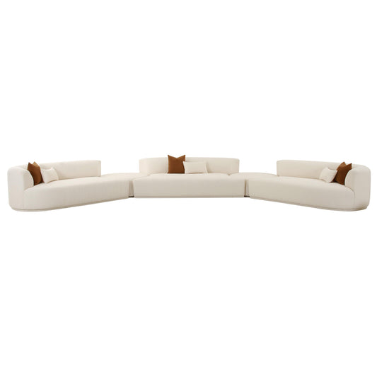 Fickle 5-Piece Cream Performance Boucle Modular Sectional